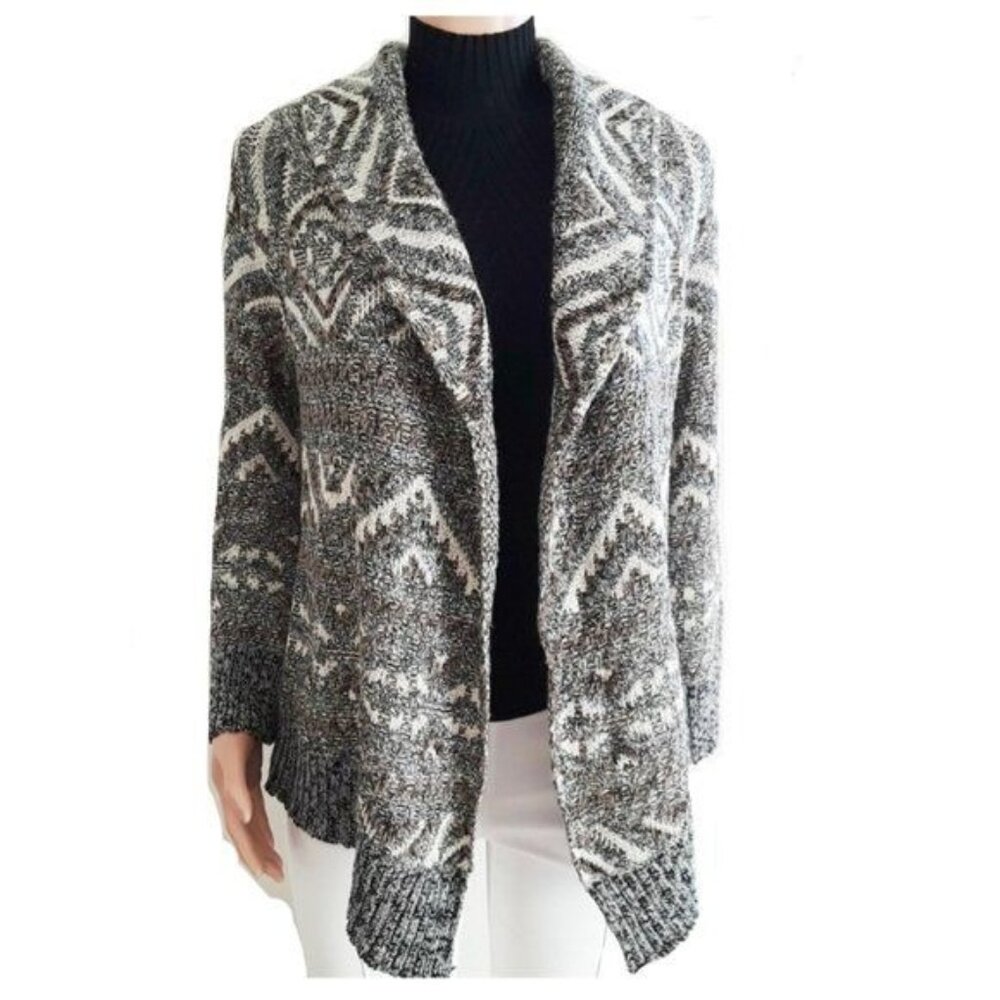 Style & Co. Cardigan Sweater Womens Small Gray Drape Front New